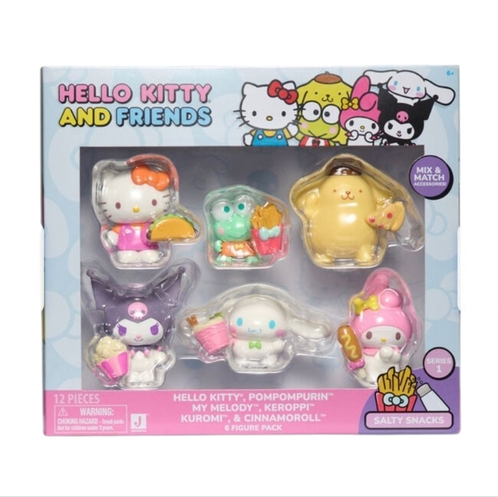Hello Kitty 2" Figure 6-Pack - Salty Snacks NEW